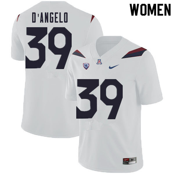 Women #39 Tristen D'Angelo Arizona Wildcats College Football Jerseys Sale-White